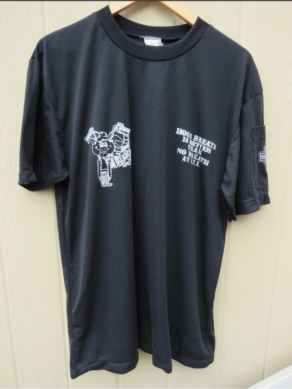 Harley-Davidson Hogs Breath Thai Black Short-Sleeve Tee with White Moto Graphic